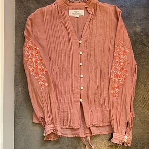 Trovata Embroidered Pink Blouse